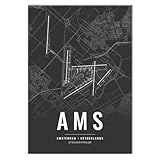 Wanddekoration Airport Poster Amsterdam AMS 50x70 cm